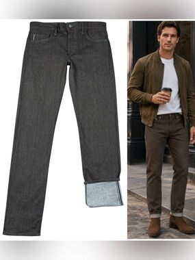 Hiroshi Kato Jeans 30x33 The Pen Slim 4-Way Selvedge Raw Denim Made USA Japanese